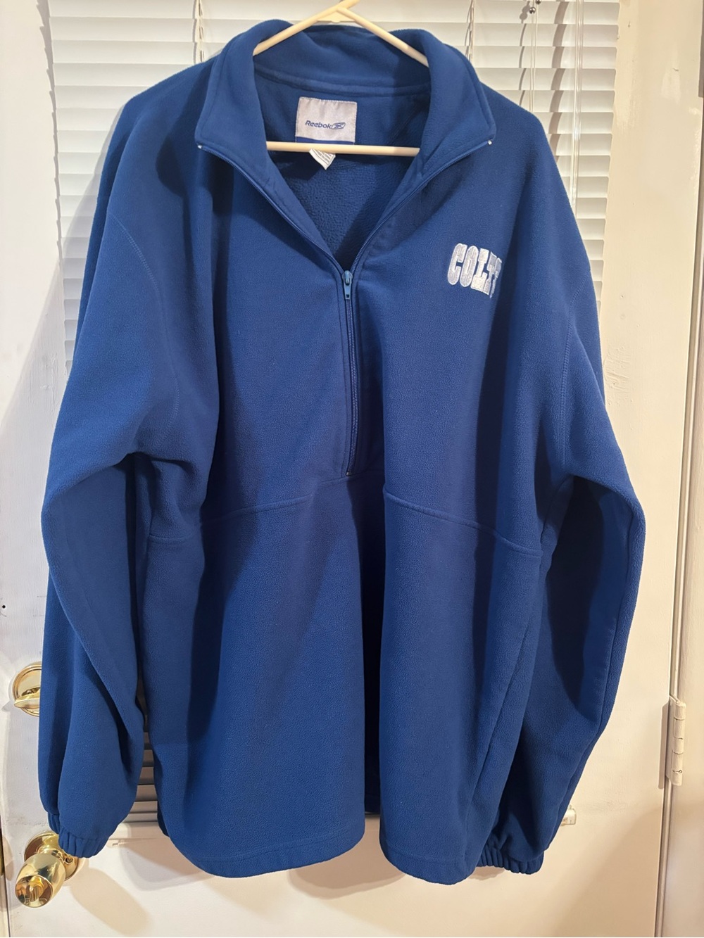 Vintage Reebok NFL Indianapolis Colts 1/2 Zip Fleece Men's XXL Pit To Pit 26”